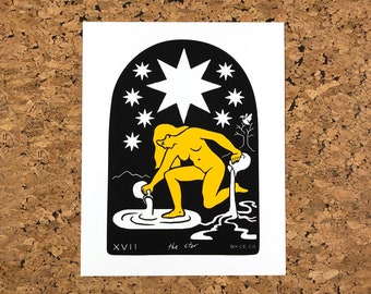 The Star Tarot Karte Giclée Kunstdruck