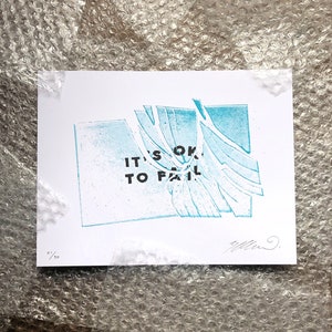 It&#39;s Ok To Fail - Risograph Illustration Art Print