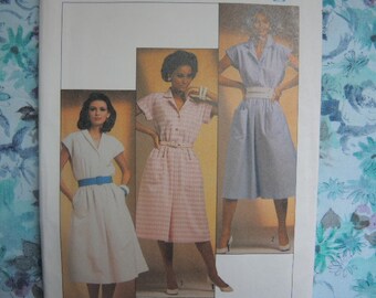 vintage 1980s Simplicity sewing pattern 6787 misses easy to sew dress size 10-12-14 UNCUT