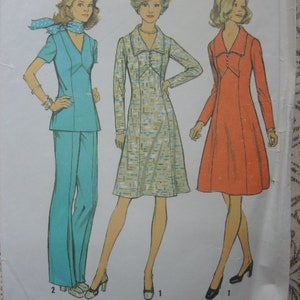 vintage 1970er jahre schnittmuster 6557 kleid oder top und hosen größe 46