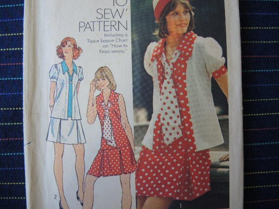 Patron De Couture Vintage Années 70 - Robe Et Cravate Une Pièce, Style Rétro - Neuf, Idéal Pour Les Couturières Créatives