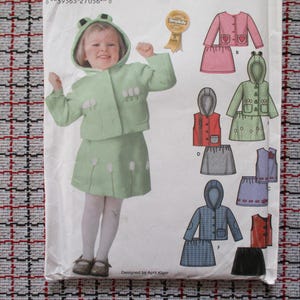 vintage 1990s Simplicity sewing pattern 5370 jacket or vest and skirt size 6m-1-2-3-4 UNCUT