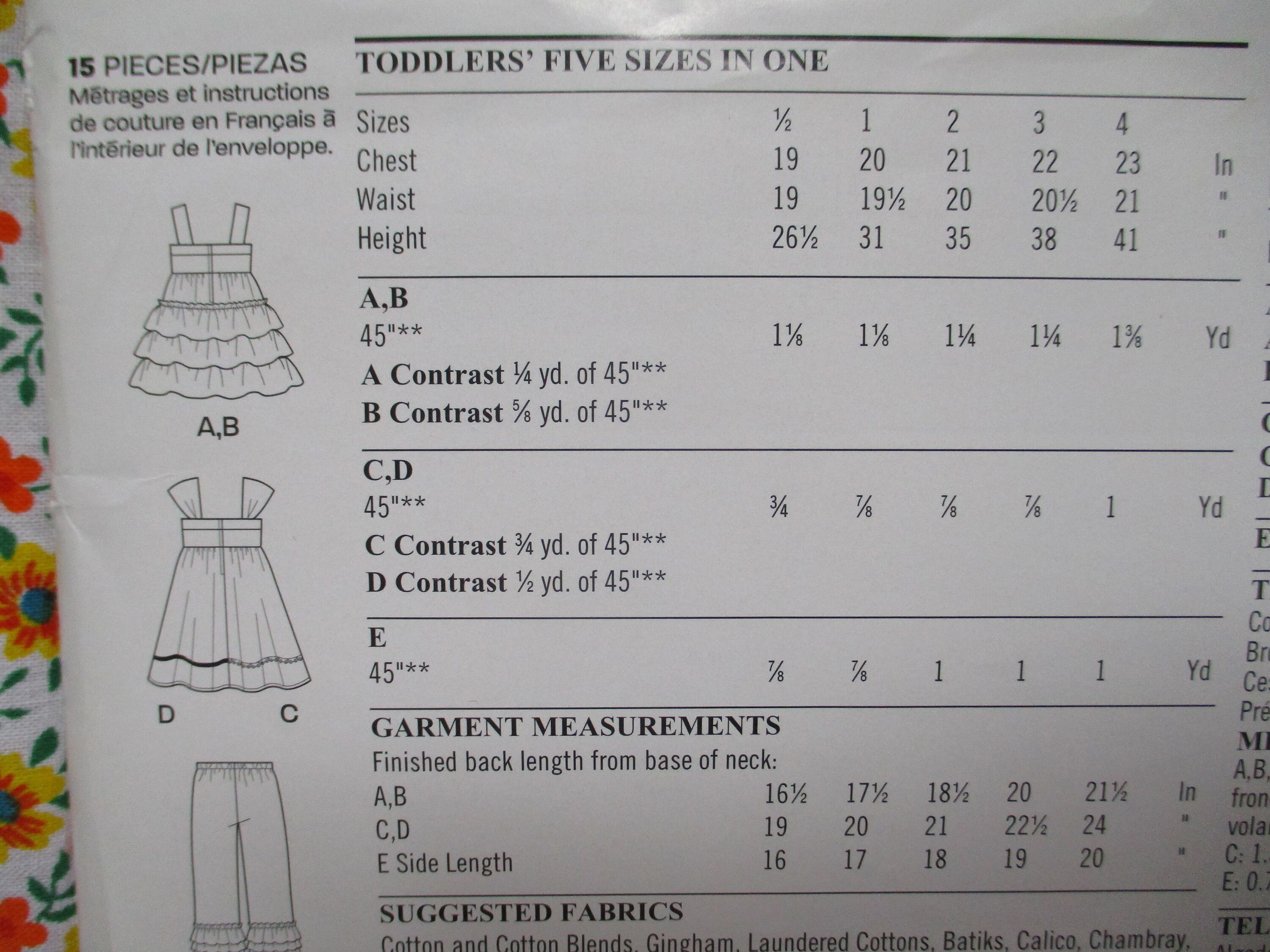 2010s New Look Sewing Pattern 6219 Toddler Girls Dress and Ruffled ...