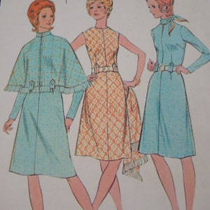 vintage 1970s McCalls sewing pattern 3114 dress and cape
