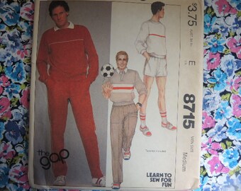 vintage 1980s McCalls sewing pattern 8715 men's pants or shorts size medium UNCUT