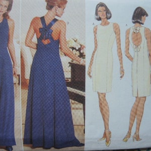 vintage 1990s Butterick designer sewing pattern Donna Ricco 4797 misses cocktail dress or evening gown UNCUT size 6-8-10