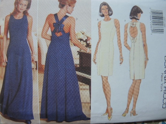 Vintage 1990s Butterick Designer Sewing Pattern Donna Ricco 4797 Misses Cocktail Dress or Evening Gown UNCUT Size 6-8-10 - Etsy Vintage 1990s Butterick Designer Sewing Pattern Donna Ricco 4797 Misses Cocktail Dress or Evening Gown UNCUT Size 6-8-10 - Etsy