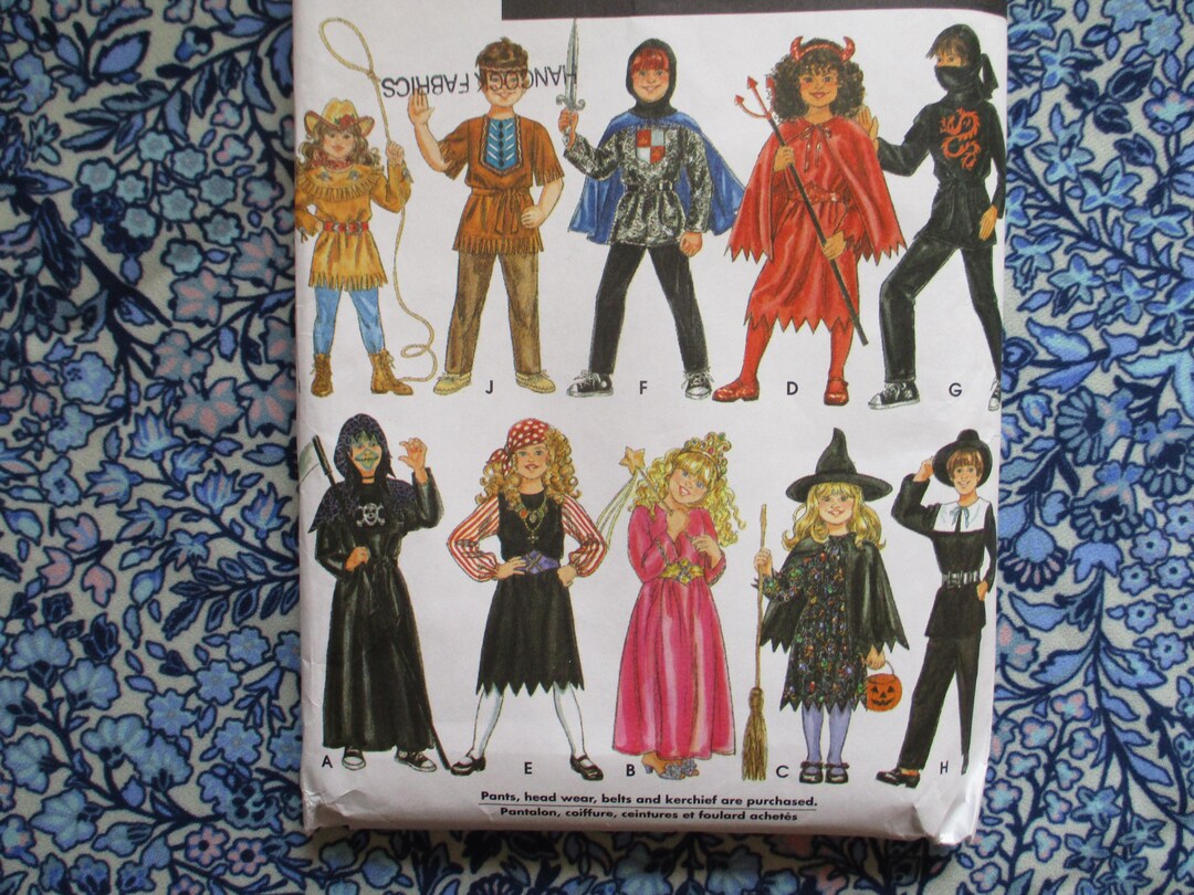 Vintage 1990s Simplicity Sewing Pattern 9698 Kids Halloween Costumes ...