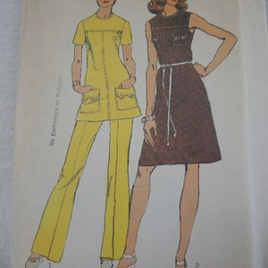 vintage 1970s Simplicity sewing pattern 5620 dress or tunic with pants UNCUT size 10