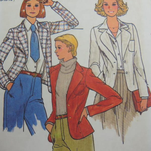 vintage 1980s Butterick sewing pattern 6115 Marie Osmond super quick jacket size 8-10-12