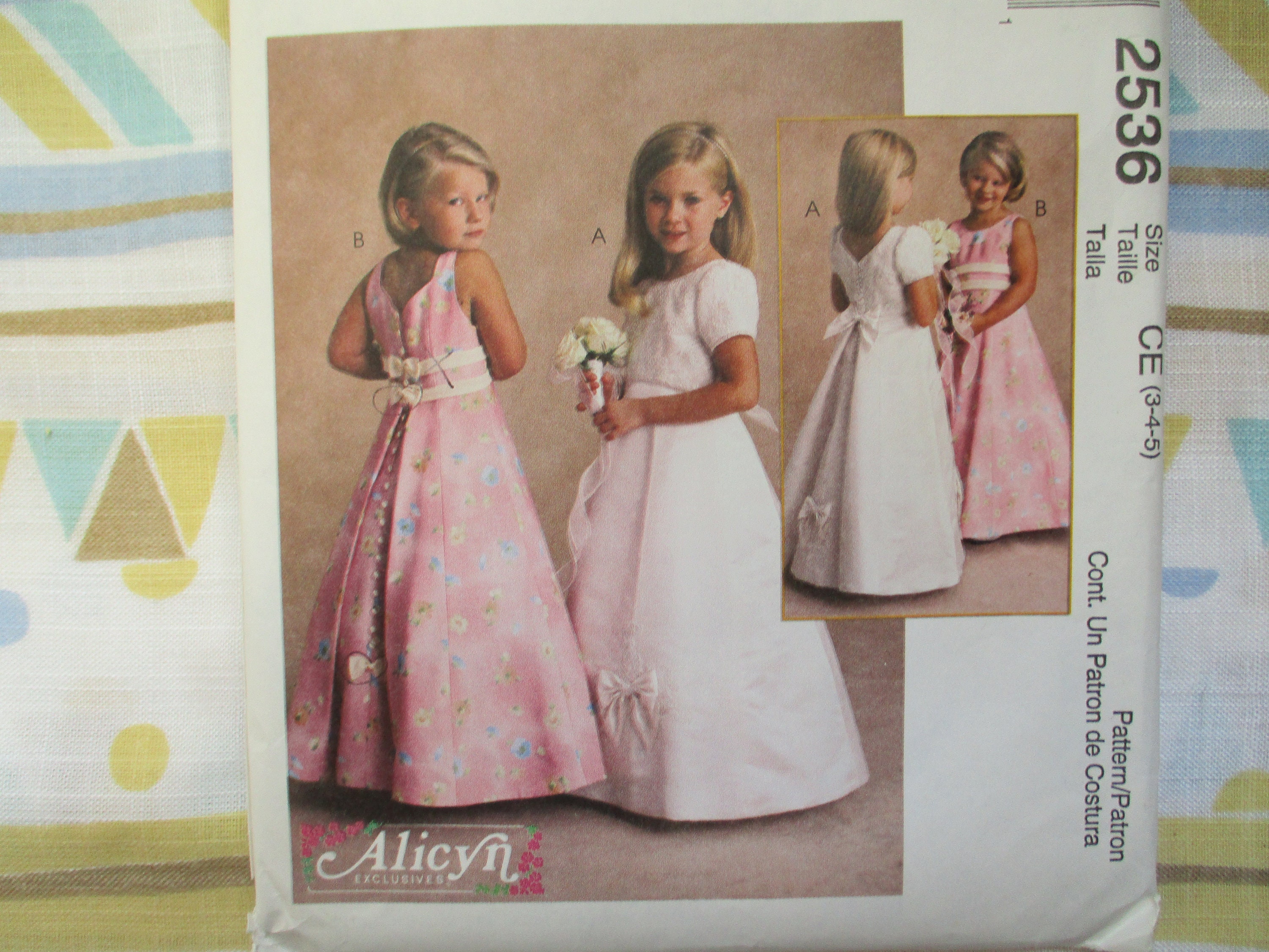Vintage 1990s Sewing Pattern Mccalls Girl's Dresses Alicyn