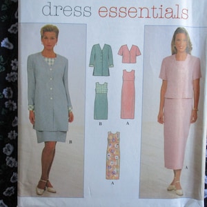 Vintage 1990s Simplicity Schnittmuster 7965 misses Kleid und Jacke Größe 14-16-18 UNCUT