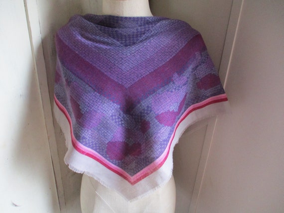 Vintage 1980s scarf acrylic like polyester shades… - image 2