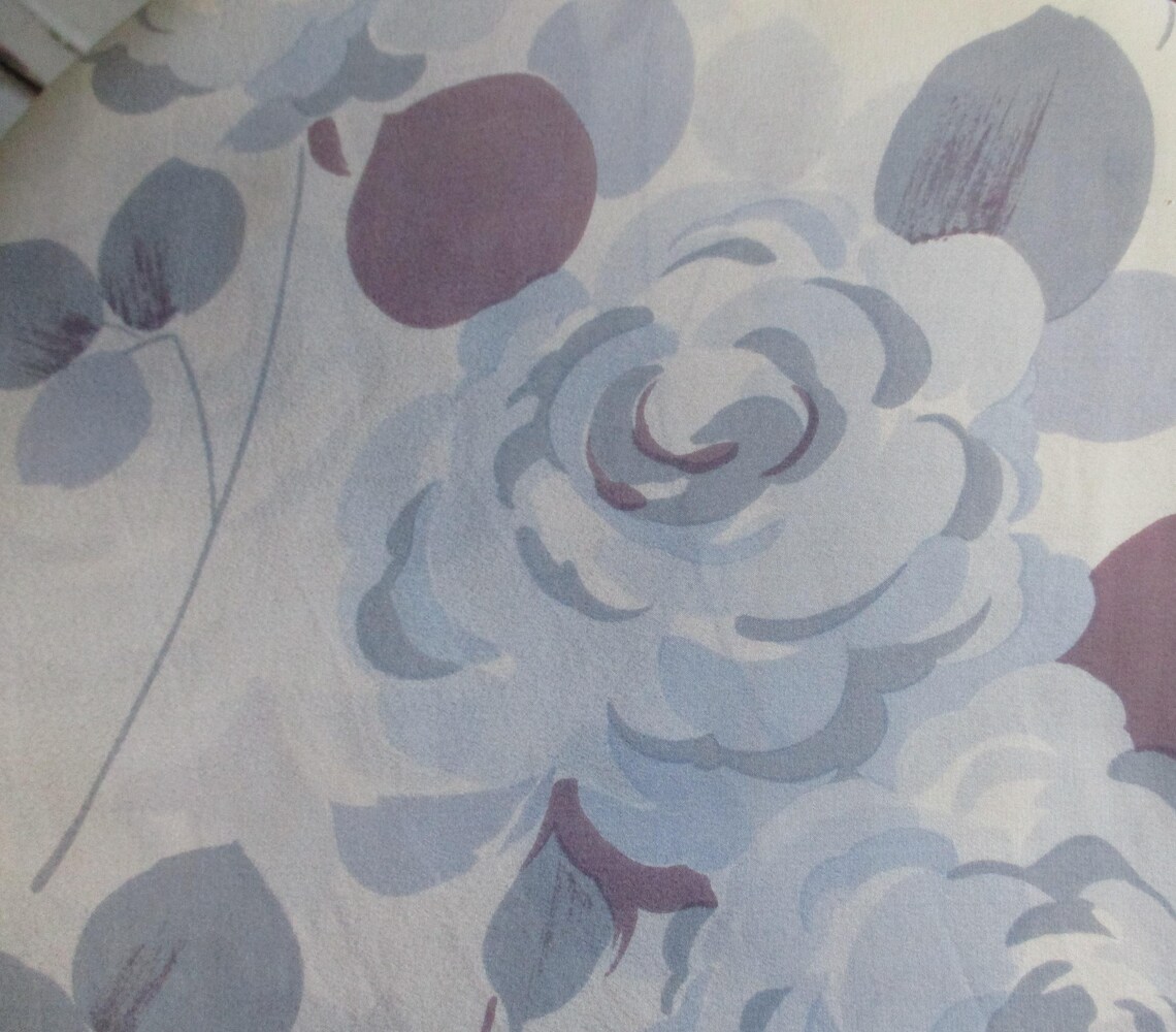 Vintage  silk scarf pastel abstract floral flowers fringed  15 x 53 inches, foto 3 di 5