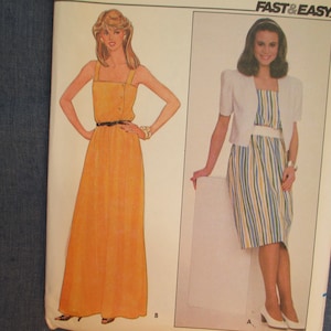 vintage 1980s Butterick sewing pattern 4342 Misses fast and easy jacket and dress size 10 UNCUT