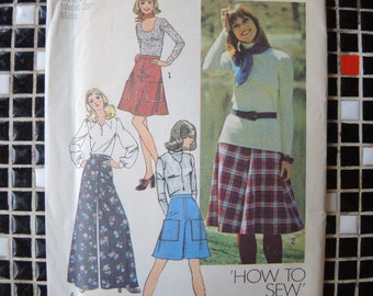 vintage 1970s simplicity sewing pattern 7097 misses unlined jacket or vest and unlined pants size 16 uncut