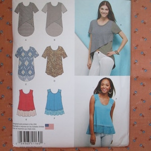 2010s Simplicity sewing pattern 1160 misses knit tops Size XXS-XXL