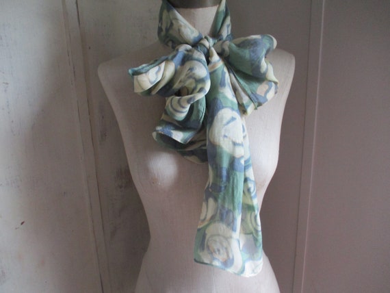 Vintage 1990s partially sheer polyester scarf abs… - image 8