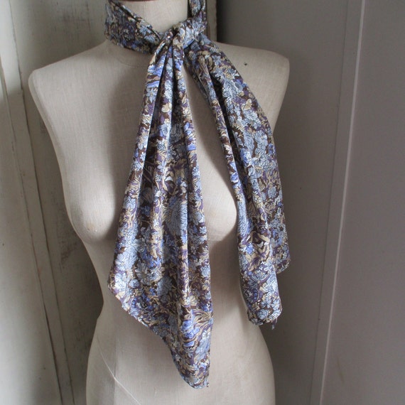 Vintage 1980s polyester scarf jacquard weave smal… - image 6