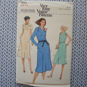 vintage 1980s Vogue sewing pattern 9843 misses dress UNCUT size 10 image 2