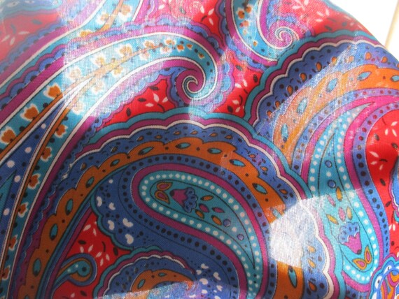 Vintage 1990s scarf paisley globally inspired pol… - image 4