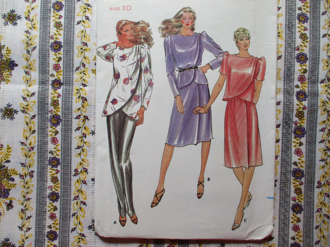 Vintage 1980s Butterick Sewing Pattern 3513 Misses Top Tunic and Skirt ...