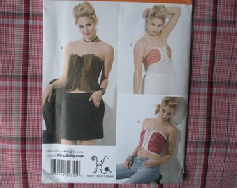 2000s sewing pattern Simplicity 2355 misses corsets UNCUT size 6-12