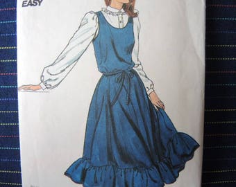 vintage 1980s Butterick sewing pattern 4205 misses dress or jumper and belt size 12-14-16