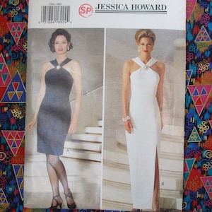 Vintage 1990s Butterick designer sewing pattern 3366 Jessica Howard UNCUT misses evening dress size 6-8-10-12