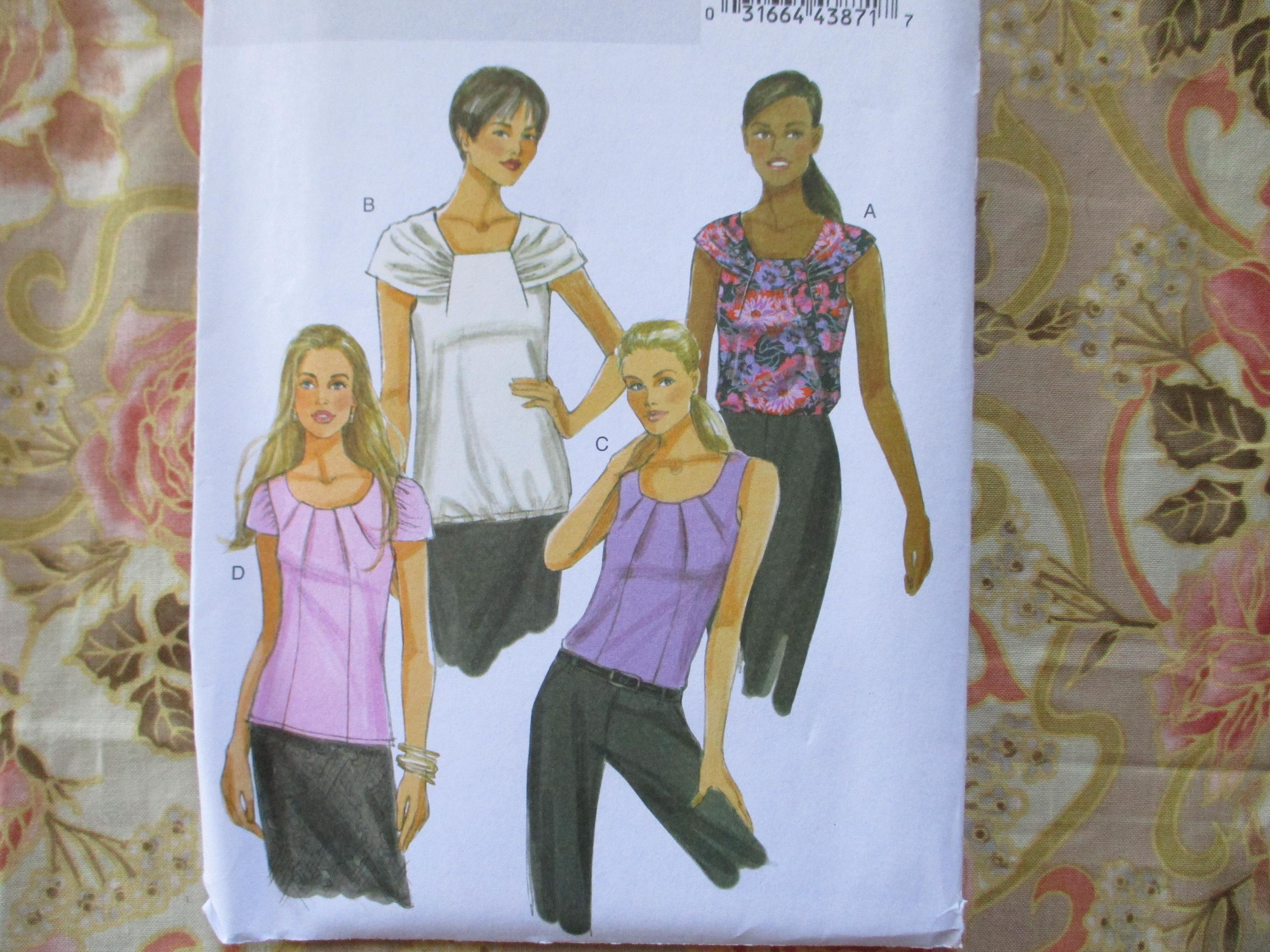 2010s Sewing Pattern Butterick 5608 Misses Top UNCUT Size 8-10-12-14 - Etsy