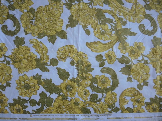 Vintage 1960s mid century Waverly decor fabric combed cotton Bolton Manor Original Waverly Gosheen BTY
