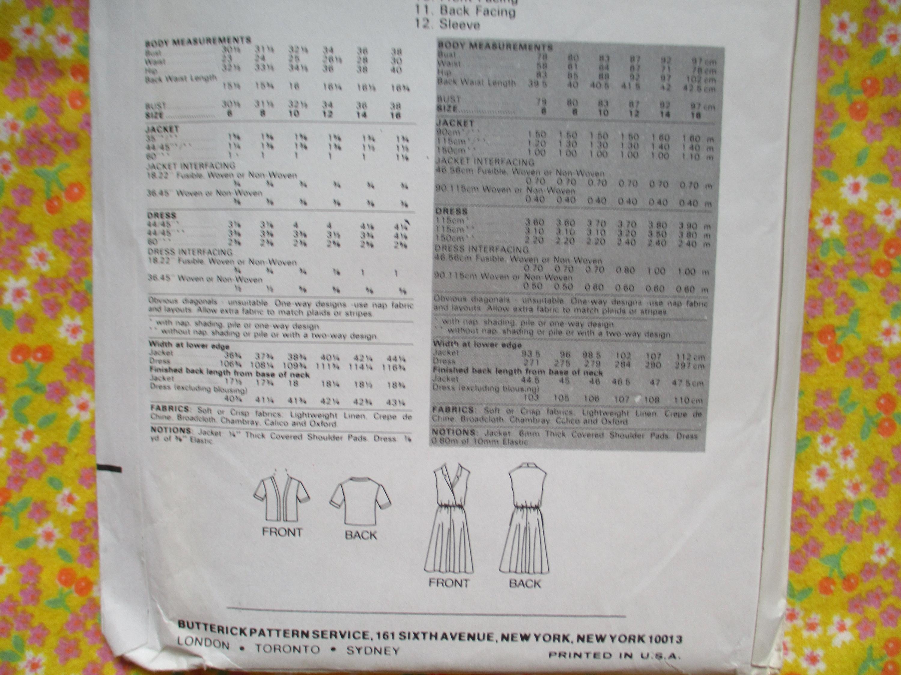 Vintage 1980s Butterick Sewing Pattern 3792 Misses Fast and Easy Jacket ...