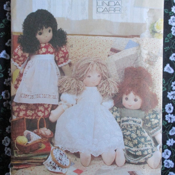 Vintage 2000s Vogue sewing pattern 7418 rag doll 18 inch and clothes UNCUT