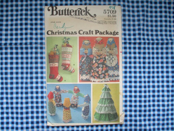 Lot De Couture Vintage Noël Butterick #5709 – Patron Complet Coupé Et Compté