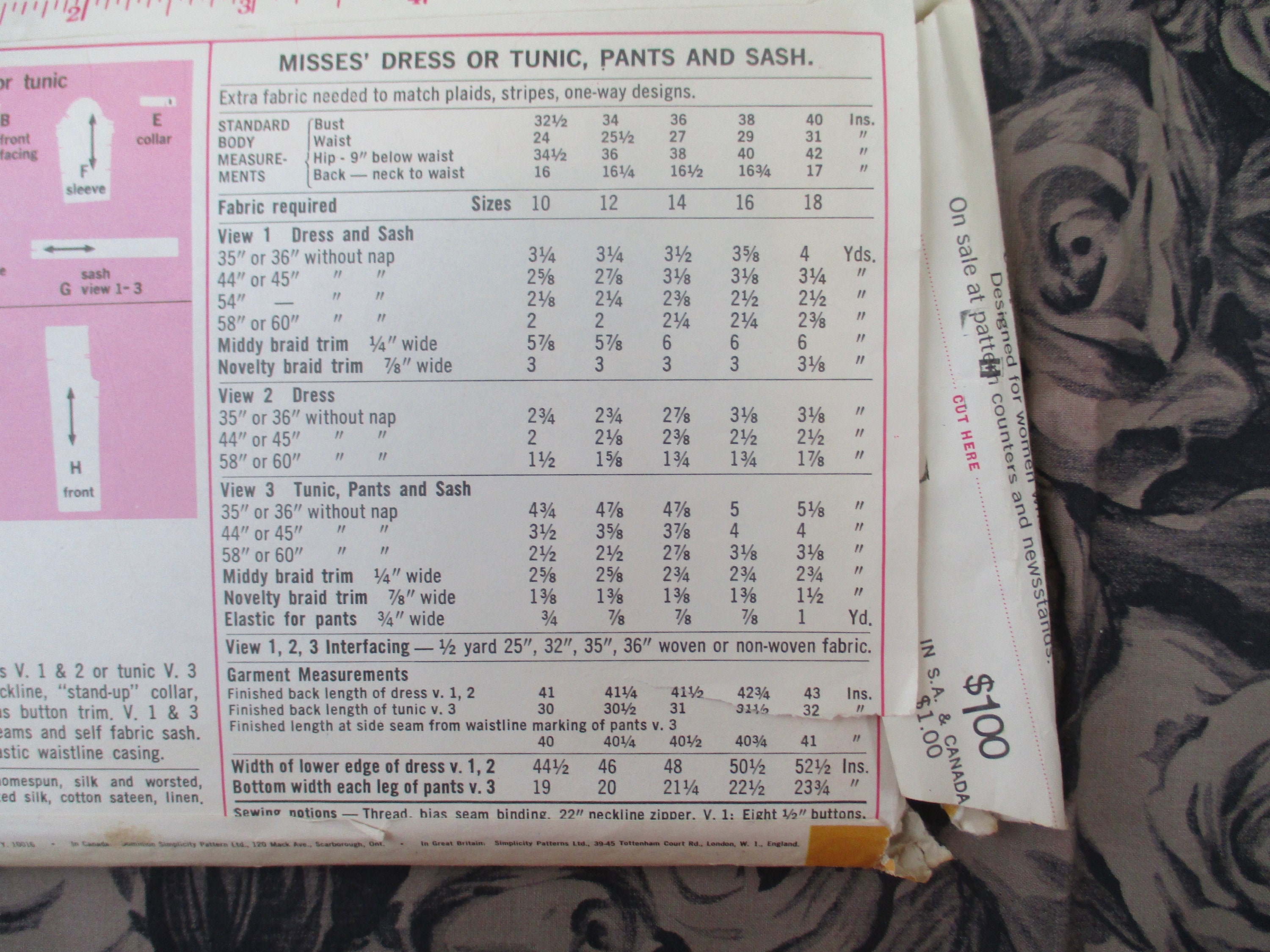 Vintage 1970s Simplicity Sewing Pattern 9256 Misses Dress or Tunic ...