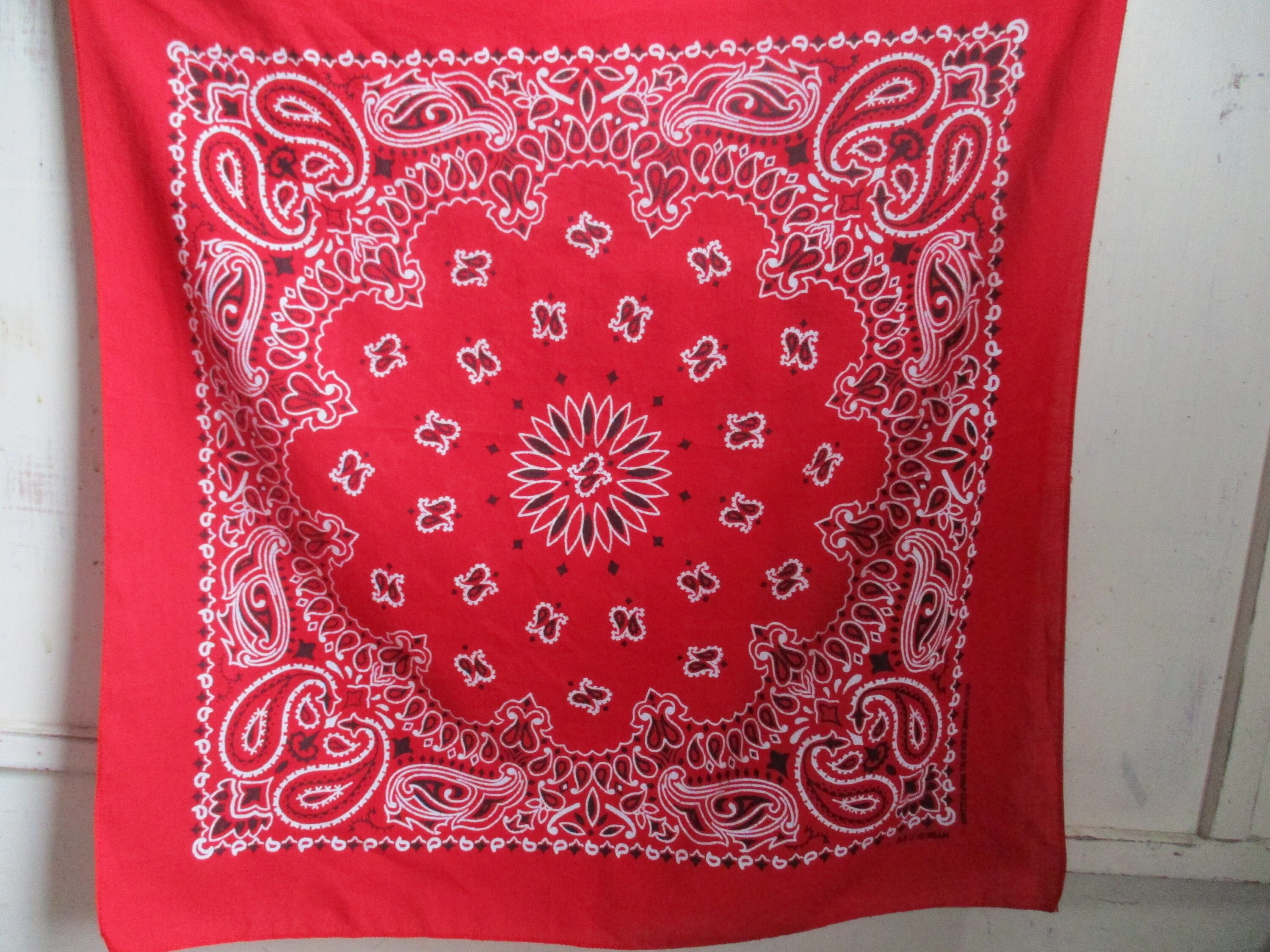 Vintage Cotton Bandana Hav-a-hank Made in the USA Red