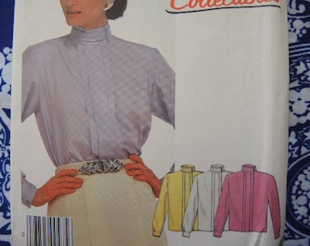 vintage 1980s McCalls sewing pattern 2121 uncut misses blouses size 10