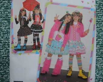 2000s sewing pattern Simplicity 2522 girls' costumes monster high UNCUT  size 7-8-10-12-14