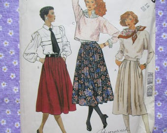 Patrón de costura vintage McCalls 2265 de los años 80 para faldas de señora, talla 14