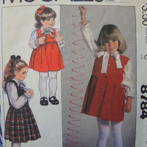 vintage 1980s McCalls sewing pattern 8033 girls jumper vest or blouse size 6