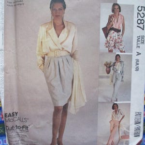 May include: A sewing pattern for a women's skirt and top. The pattern is for sizes 6, 8, and 10. The pattern is called "Easy McCall's Cut to Fit" and the pattern number is 5287. The pattern shows three different styles of the skirt and top.