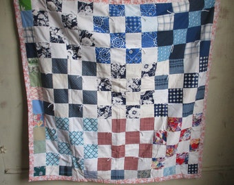 vintage baby quilt lap quilt never used fabric from the 1950s through the 1980s #9