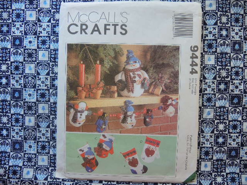 Vintage 1990s Mccalls Sewing Pattern 9444 Christmas Decorations Frosty ...