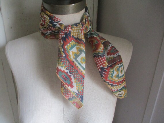 Vintage 1980s scarf Symphony Scarves sheer polyes… - image 6