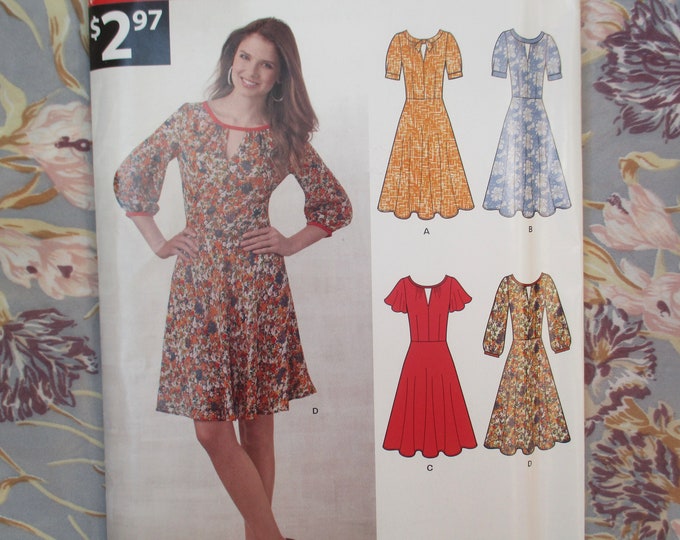 2000s New Look Sewing Pattern 6224 Misses Dress With Sleeve Variations ...