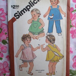 Vintage 1980s Simplicity sewing pattern 6009 toddler pull on pants lined sundress and panties size 2  UNCUT