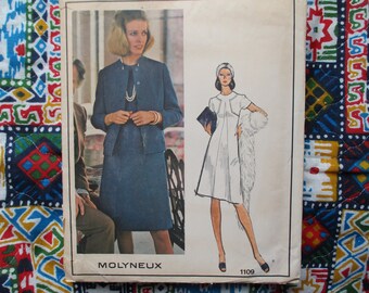 vintage 1960s Vogue sewing pattern 1109 Paris Original Designer Molyneux misses jacket and dress UNCUT size 12