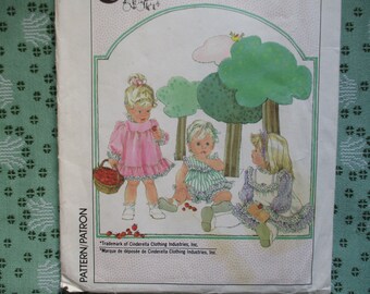 vintage 1980s Simplicity sewing pattern 7987 Cinderella toddler girls dress pinafore or sundress and panties UNCUT size 3