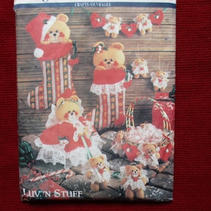 vintage 1990s Butterick 6307 Sweet Teddies Christmas or nursery accessories UNCUT
