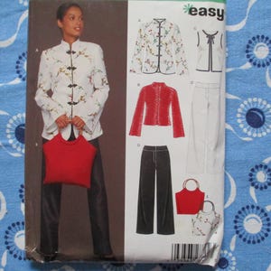 2000s New Look sewing pattern 6435 misses jacket top pants and handbag sizes 10-22